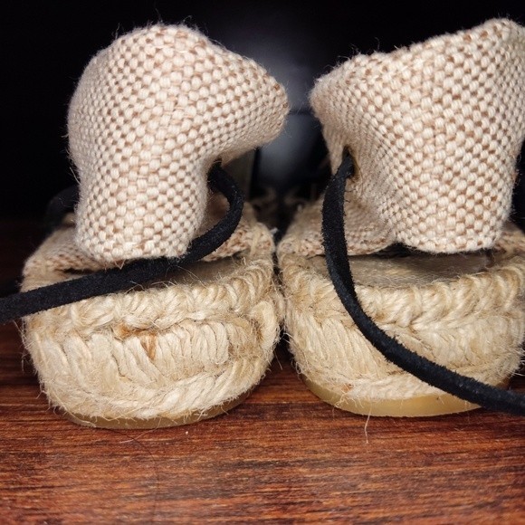 Madewell Soludos Platform Gladiator Sandals Espadrilles in Black Leather Size 6 - Picture 3 of 11